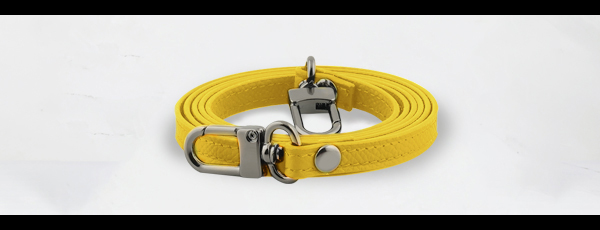 檸檬黃純牛皮側背帶 +TWD.$399