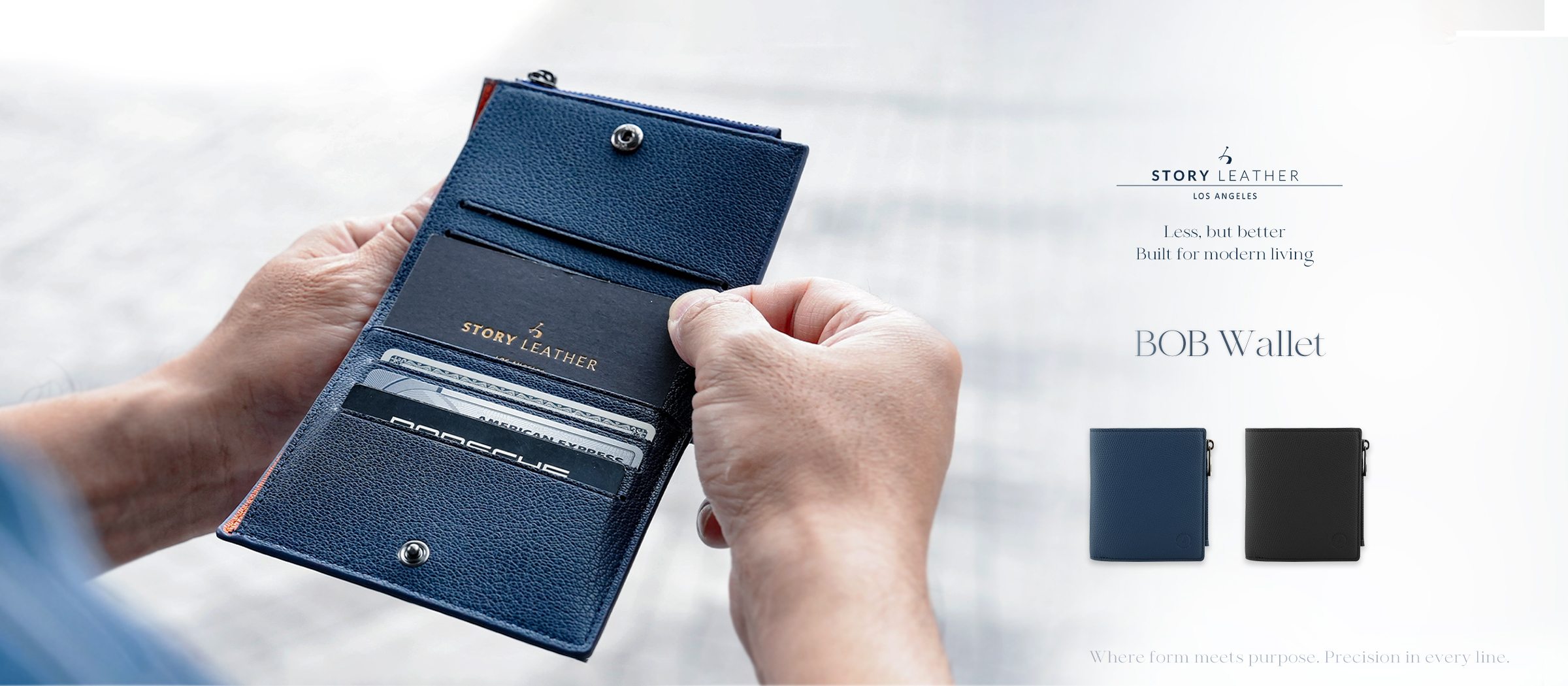 BOB Wallet 巴掌紋黑 深藍 兩色上新